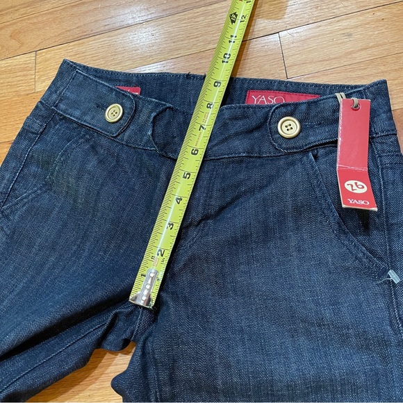 Vintage Y2K Yaso Womens Flare Leg Jeans Size 26 Inseam 32” Dark Wash NEW W TAGS - Picture 7 of 15